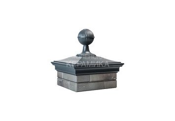 Колпак Zking Monblan 385 х 385 на 1,5 кирпича с шаром серый 1