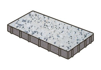 Гранитная тротуарная плитка Готика, Плита Granite FINO, 800x400x80, Грис Парга 1