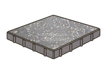 Гранитная тротуарная плитка Готика, Квадрат Granite FINO, 400x400x100, Ильменит 1