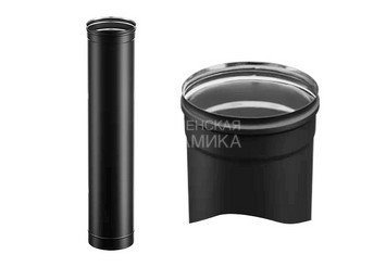 Дымоход 1,0м (430/0,8 мм / эмаль /600° черная) Ф115 BLACKSIDE 1