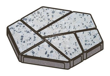 Гранитная тротуарная плитка Готика, Полигональ Granite FINO, 80 мм, Грис Парга 1