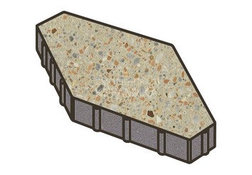 Гранитная тротуарная плитка Готика, Зарядье Granite FINO, 600x400x100, Зарф 1