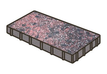 Гранитная тротуарная плитка Готика, Плита Granite FINO, 600x200x80, Дымовский 1