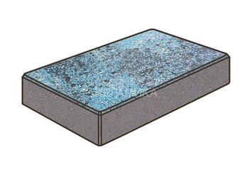 Гранитная тротуарная плитка Готика, Картано Granite FINO, 300x150x100, Азул Бахия 1
