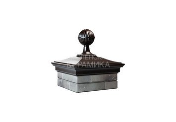 Колпак Zking Monblan 385 х 385 на 1,5 кирпича с шаром коричневый 1