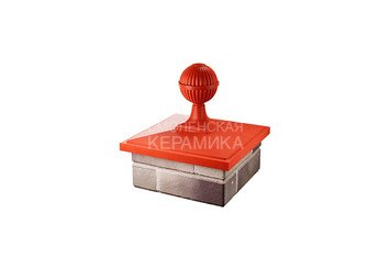 Колпак с шаром Zking Bona 385 х 385 с посадкой на 1,5 кирпича красный 1