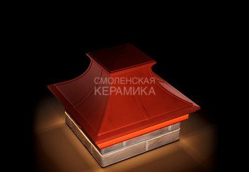 Колпак Zking Monblan Premium 385х385 с подсветкой на 1,5 кирпича красный 1