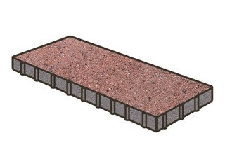 Тротуарная плитка Готика, Плита Premium Gold, 600x200x100 мм, цвет Голд 8