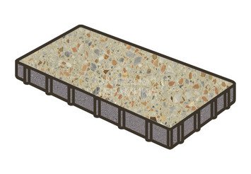 Гранитная тротуарная плитка Готика, Плита Granite FINO, 600x300x80, Зарф 1