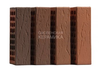Кирпич лицевой керамический VOLGABRICK 1НФ горизонтальный Руст №70 М200 3