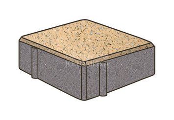 Гранитная тротуарная плитка Готика, Квадрат Granite FINO, 150x150x80, Жельтау 1