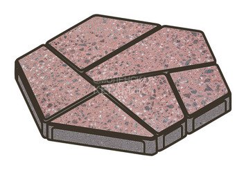 Гранитная тротуарная плитка Готика, Полигональ Granite FINO, 80 мм, Ладожский 1