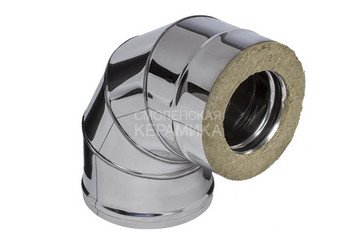 Сэндвич-колено 90° (AISI 430/0,8мм + нерж.) Ф120х200, Ferrum HF 30-50 1