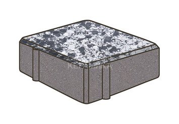Гранитная тротуарная плитка Готика, Квадрат Granite FINO, 150x150x80, Диорит 1