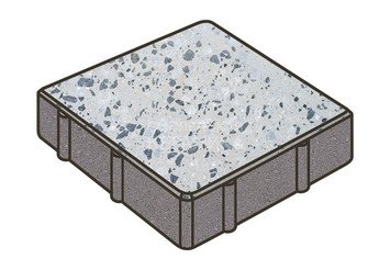 Гранитная тротуарная плитка Готика, Квадрат Granite FINO, 200x200x80, Грис Парга 1