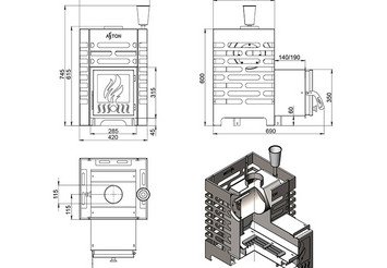 Печь для бани ASTON 12 INOX (ИНОКС) 3