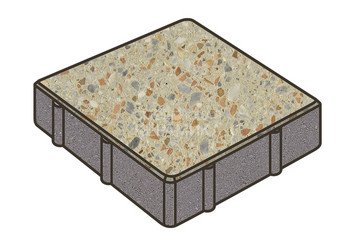 Гранитная тротуарная плитка Готика, Квадрат Granite FINO, 200x200x80, Зарф 1