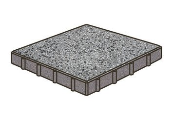 Гранитная тротуарная плитка Готика, Квадрат Granite FINO, 500x500x120, Белла Уайт 1