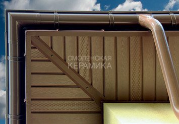 Софит ПВХ с центральной перфорацией, сплошной BUDMAT светло-коричневый 1