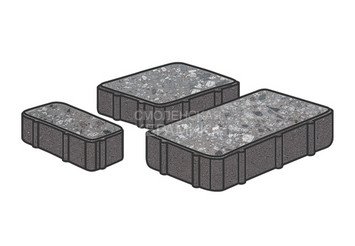 Гранитная тротуарная плитка Готика, Новый город Granite FINO, 80 мм, Галенит 1