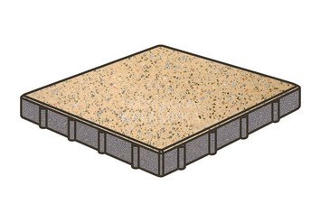 Гранитная тротуарная плитка Готика, Квадрат Granite FINO, 500x500x100, Жельтау 1
