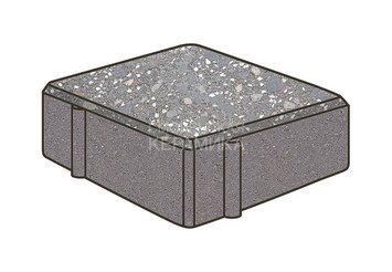 Гранитная тротуарная плитка Готика, Квадрат Granite FINO, 150x150x80, Ильменит 1