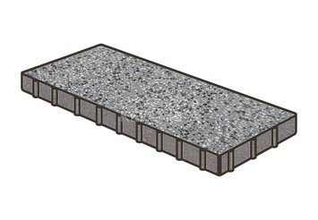Гранитная тротуарная плитка Готика, Плита Granite FINO, 500x250x120, Белла Уайт 1