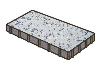 Гранитная тротуарная плитка Готика, Плита Granite FINO, 600x300x80, Грис Парга 1