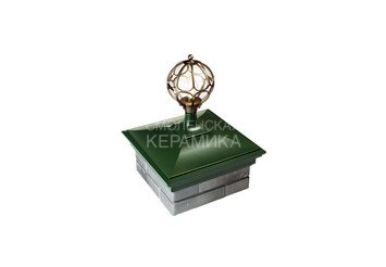 Колпак Zking Monblan 385 x 385 на 1,5 кирпича под фонарь зеленый 1