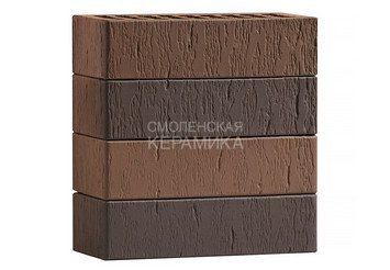 Кирпич лицевой керамический VOLGABRICK 1НФ вертикальный Руст №82 М200 1