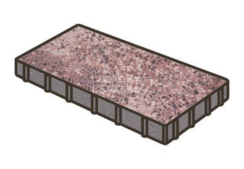 Гранитная тротуарная плитка Готика, Плита Granite FINO, 400x200x80, Сансет 1