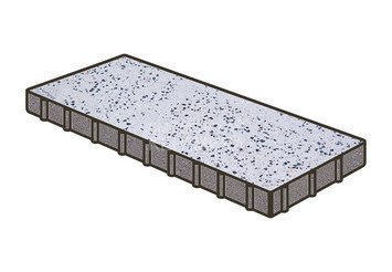 Гранитная тротуарная плитка Готика, Плита Granite FINO, 900x300x100, Покостовский 1