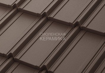Модульная черепица AQUASYSTEM Берген PE Rooftop Бархат, Zn180, Тёмно-коричневый матовый RR32, 1165х7 1