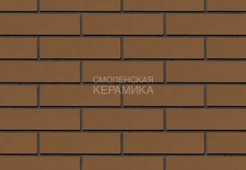 Кирпич облицовочный керамический ЖКЗ Темно-коричневый Гладкий 0,7НФ 1