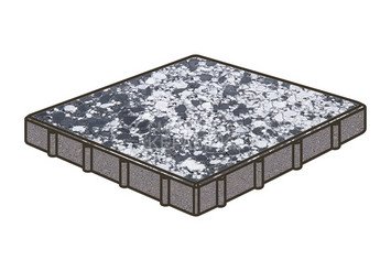 Гранитная тротуарная плитка Готика, Квадрат Granite FINO, 600x600x80, Диорит 1