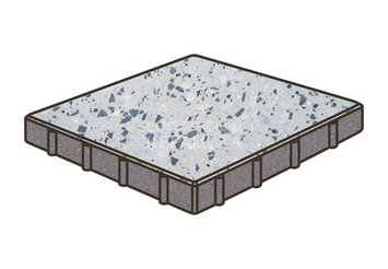 Гранитная тротуарная плитка Готика, Квадрат Granite FINO, 500x500x100, Грис Парга 1