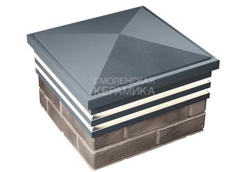 Колпак с подсветкой Zking Bona 385 х 385 с посадкой на 1,5 кирпича серый 1