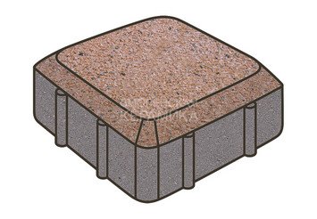 Тротуарная плитка Готика, Старая площадь Premiun Gold, 160x160x60 мм, цвет Голд 4 1