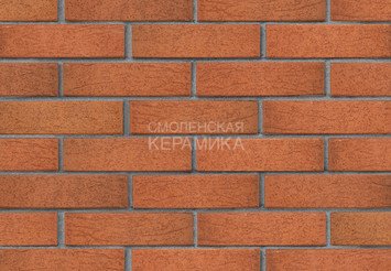 Кирпич лицевой керамический ЛСР Красный флэш с красной посыпкой, рустик, 1НФ 1