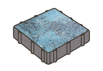 Гранитная тротуарная плитка Готика, Квадрат Granite FINO, 300x300x100, Азул Бахия 1
