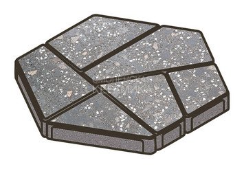 Гранитная тротуарная плитка Готика, Полигональ Granite FINO, 80 мм, Ильменит 1