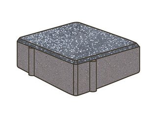 Гранитная тротуарная плитка Готика, Квадрат Granite FINO, 150x150x80, Суховязкий