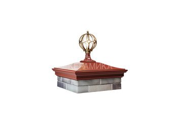 Колпак Zking Monblan 520 х 520 на 2 кирпича под фонарь красный 1