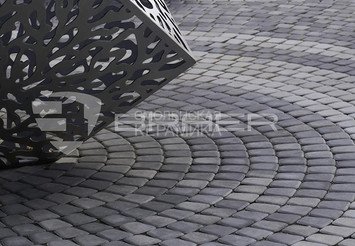 Тротуарная плитка BRAER Классико круговая, Color Mix Туман 3