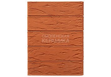 Кирпич облицовочный СТАРЫЙ ОСКОЛ Красный рустик 0,7НФ 5
