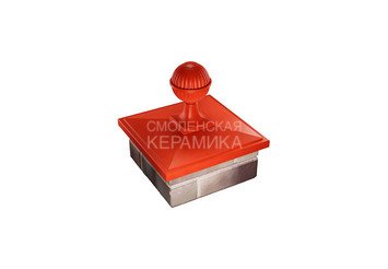 Колпак с шаром Zking Bona 385 х 385 с посадкой на 1,5 кирпича красный 2