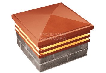 Колпак с подсветкой Zking Bona 385 х 385 с посадкой на 1,5 кирпича красный 1