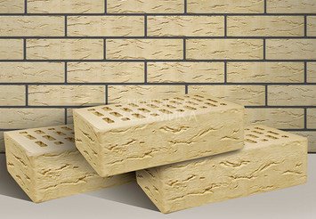 Кирпич лицевой ТЕРЕКС 1НФ, Слоновая кость рустик 1