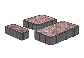 Гранитная тротуарная плитка Готика, Новый город Granite FINO, 80 мм, Сансет 1
