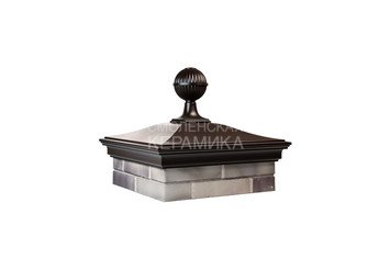 Колпак Zking Monblan 520 х 520 на 2 кирпича с шаром коричневый 1